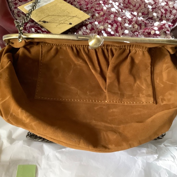 Patricia Nash Gisele Leather Frame Shoulder Bag Burgundy OS - Picture 15 of 16